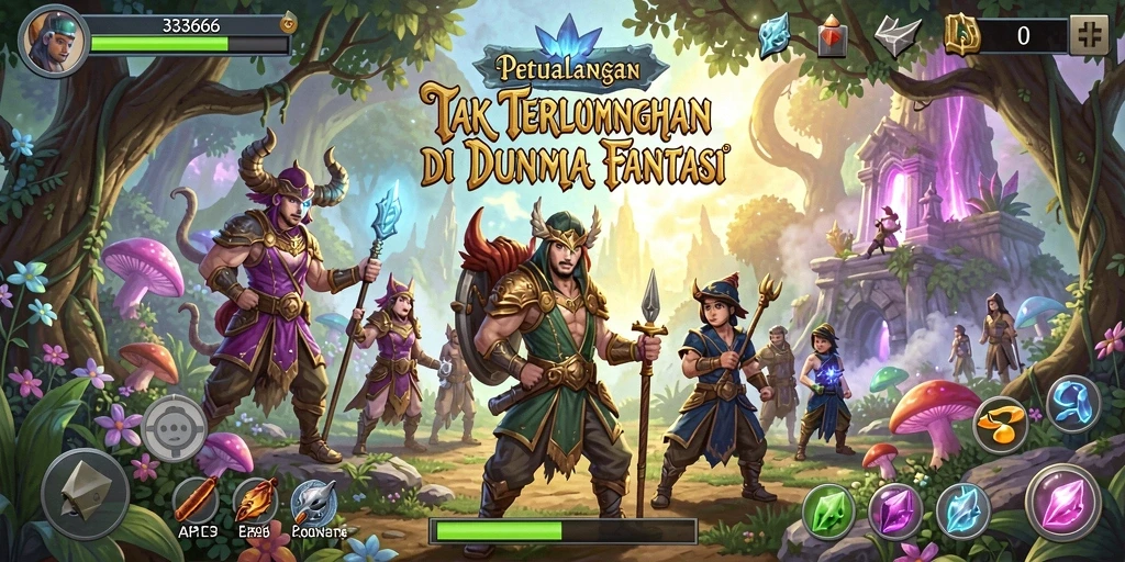 Tampilan menakjubkan dari gameplay petualangan di 333666.