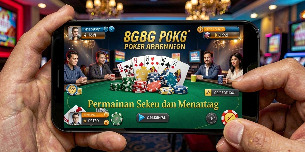 Screenshot utama gameplay Poker menunjukkan suasana dan aksi seru.