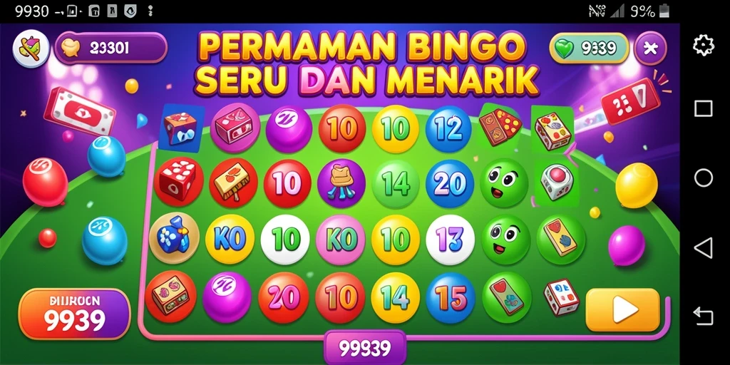 Tampilan gameplay Bingo yang seru dan interaktif di 9939.