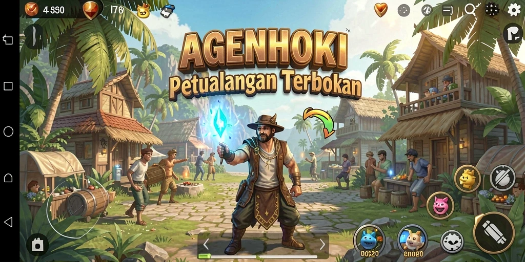 Tangkapan layar gameplay AGENHOKI yang menampilkan eksplorasi dunia terbuka yang menakjubkan.