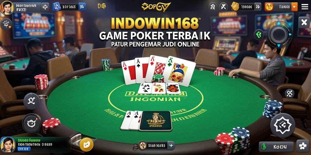 Tampilan layar permainan Poker di INDOWIN168 dengan grafik yang menawan.