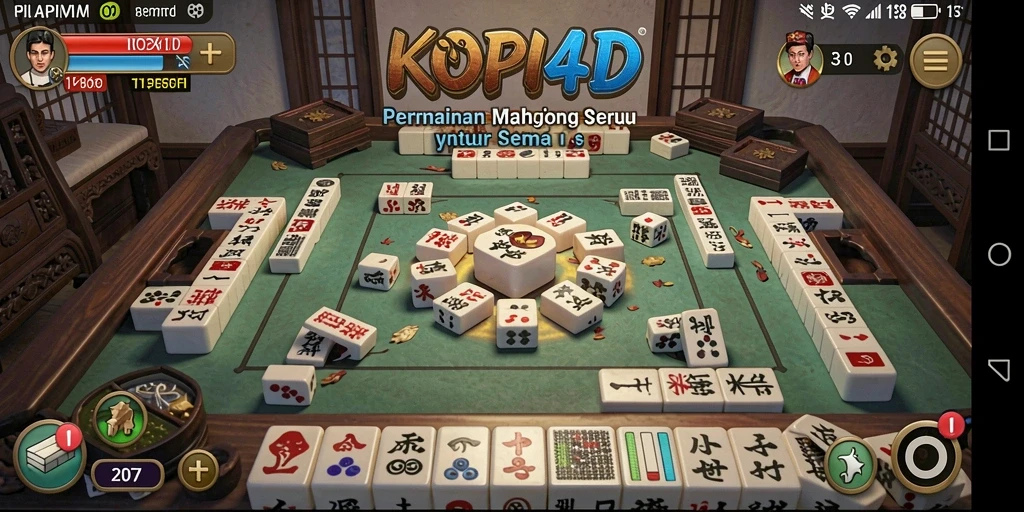 Screenshot gameplay KOPI4D menampilkan keseruan permainan Mahjong.