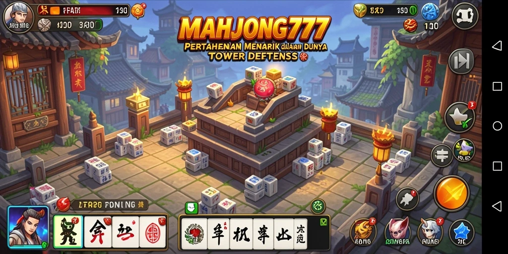Gameplay seru dalam Tower Defense MAHJONG777 dengan grafik menarik.