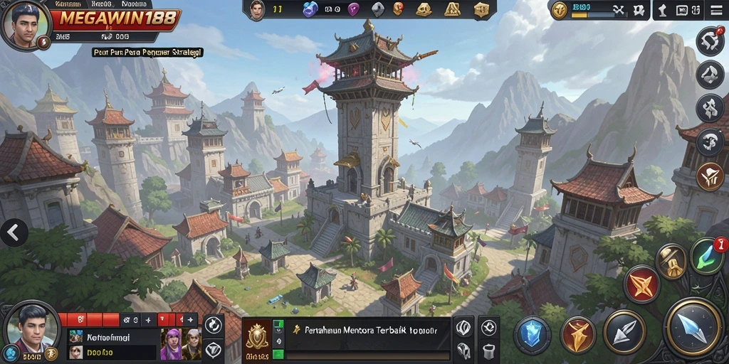 Screenshot MEGAWIN188 menampilkan gameplay Tower Defense yang seru.
