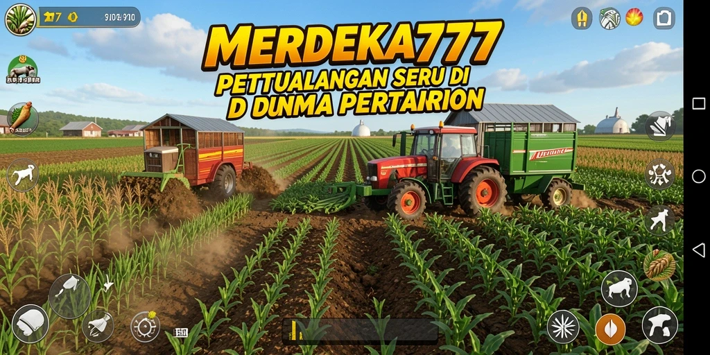 Tampilan menarik dari gameplay MERDEKA777 dengan elemen pertanian yang kaya.