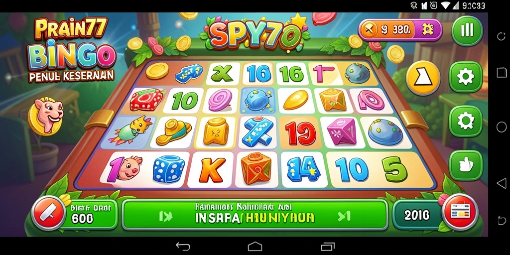 Tampilan gameplay SPY77 dengan suasana permainan Bingo yang ceria.
