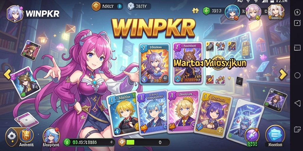 Tampilan menarik dari gameplay <strong>WINPKR</strong> dengan karakter anime yang dinamis.