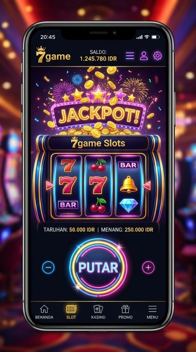 Tampilan antarmuka pengguna 7game yang modern.